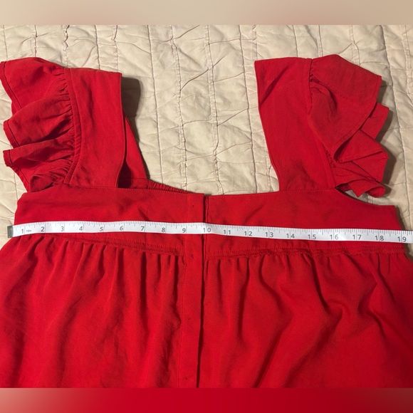 Entro Red Ruffle Sleeve Blouse - Picture 10 of 10